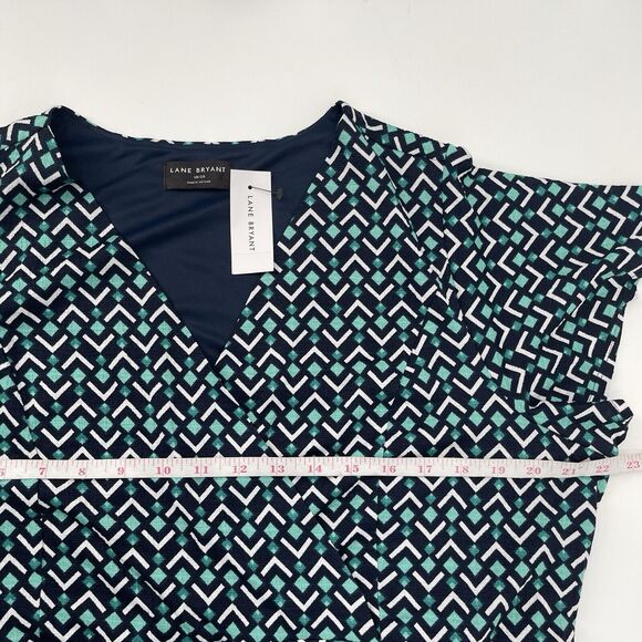 Lane Bryant Womens Dress Size 18/20 Lena Surplice Flutter Sleeve Knee Length - Picture 8 of 10